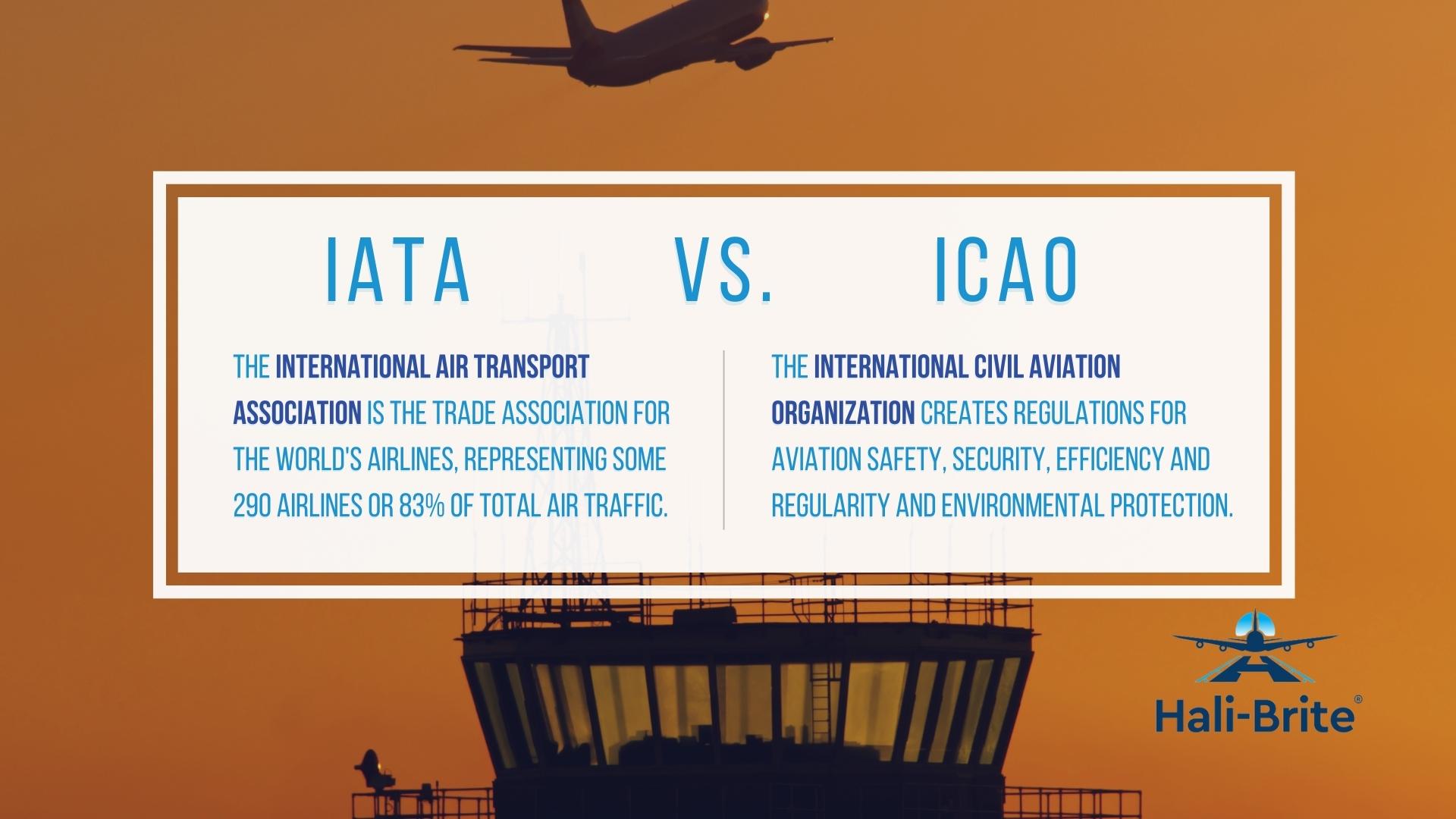 Infographic of IATA vs. ICAO definitions