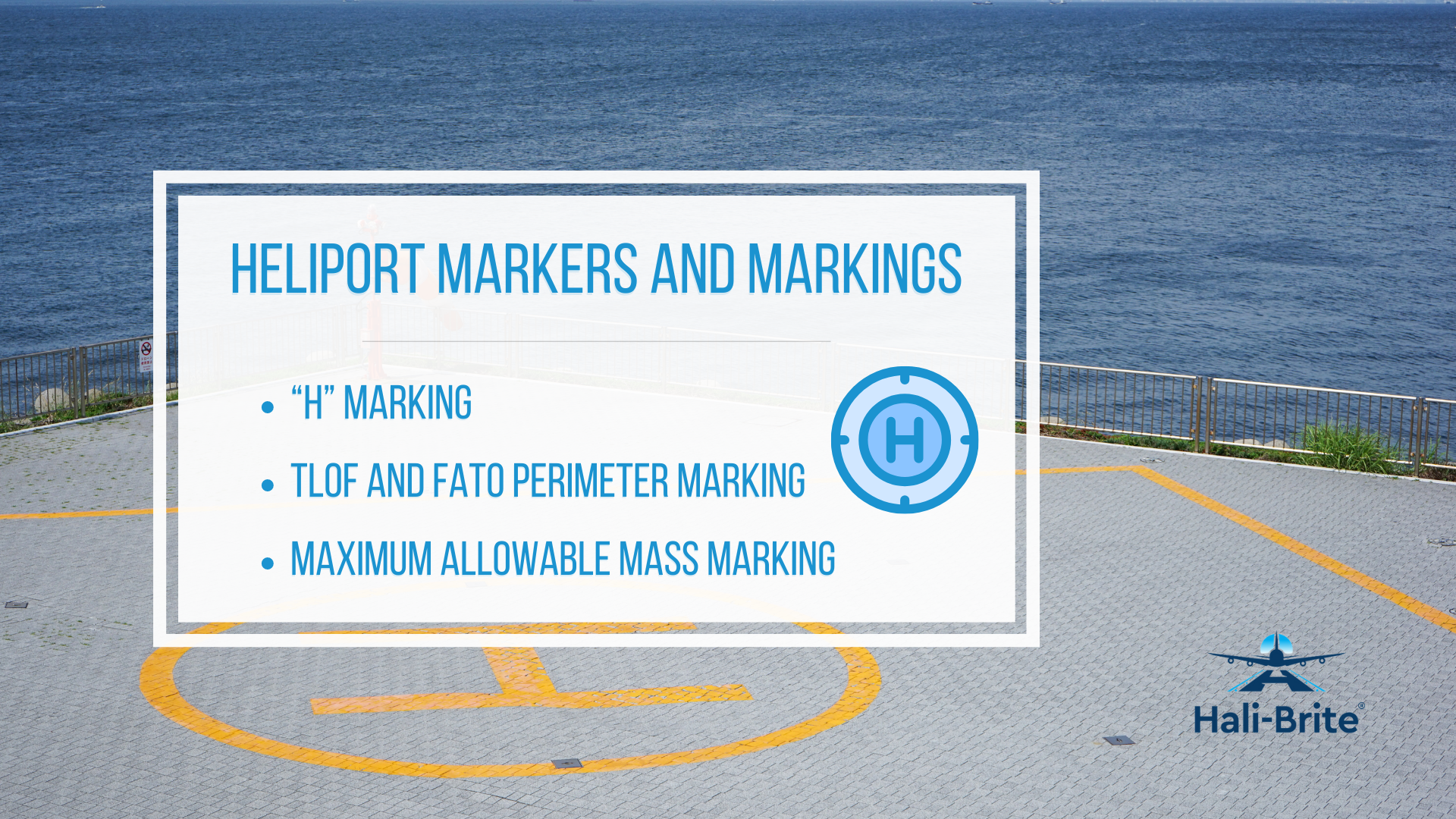 Infographic image of heliport markers and markings
