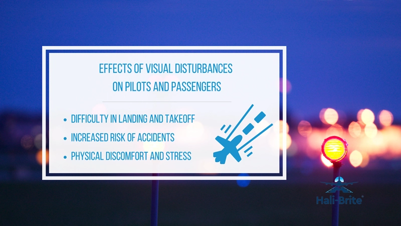 Infographic image of effects of visual disturbances on pilots and passengers