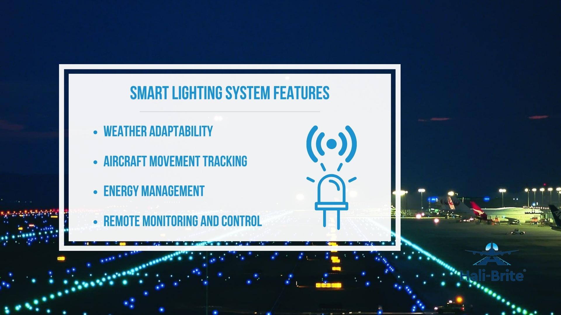 Infographic image of smart lighting system features